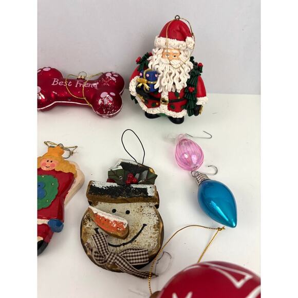 Lot of 22 Holiday Ornaments Christmas Stars Sphere Santa Metal Bundle - Picture 6 of 15